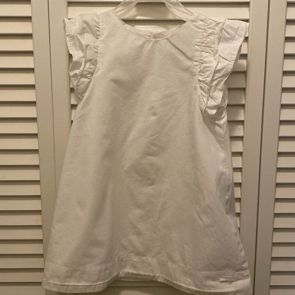 Lili Gaufrette, 100% Cotton Dress, with Gold color polka dots.